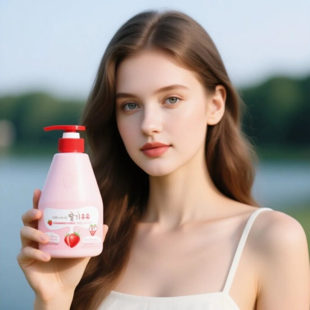 WELCOS KWAILNARA Strawberry Milk or Peach Body Lotion Korean Deep Hydration - Picture 6 of 10